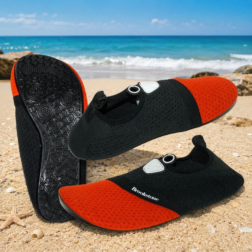 Brookstone Red/Black Water Walkers Water Shoes Men's 12.5-13.5 NEW